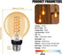 G25(G80) LED Globe Vintage Edison Bulbs, Antique Flexible Spiral LED Filament Light Bulb, 6W Equivalent to 60W, 600LM, Warm White 2500K, E26 Base, Dimmable with 80+ CRI, Amber Glass, 6Pack by RuiAoTD