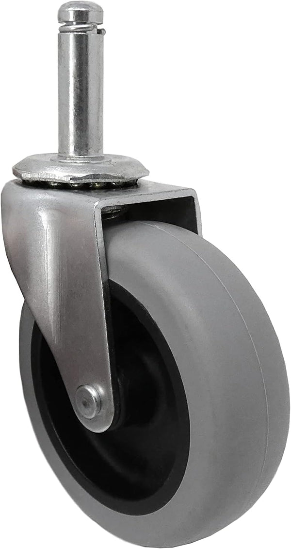 Shepherd Hardware 9807 3-Inch Swivel Stem Caster - Rubber Wheel, 175-lb Load Capacity
