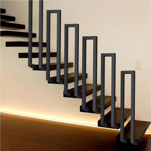 PAUANI Rod(L-35CM) Stair Handrails Railing Kit - Balusters Indoor/Outdoor, L/U Type Wrought Iron Stair Handrail