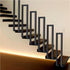 PAUANI Rod(L-35CM) Stair Handrails Railing Kit - Balusters Indoor/Outdoor, L/U Type Wrought Iron Stair Handrail