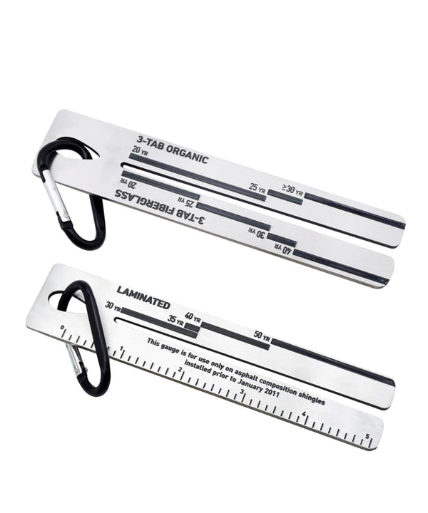 2 Pcs 4/09 Shingle Gauge Measuring Tool for Roof Pitch with Carabiner, Analyze Roof Tile Thickness