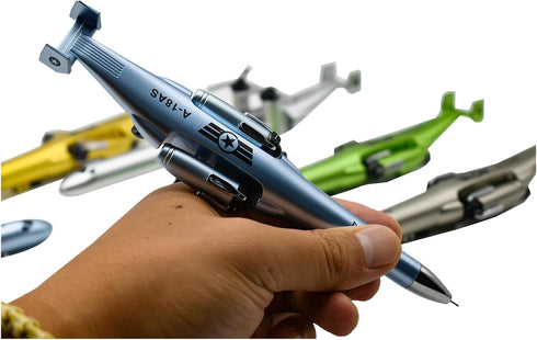 Lopenle 10PCS Novelty Helicopter Gel Pen, Cool Airplane Shape Pen with 24 Refills for School Office Party