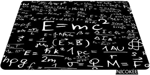 Physics Rectangle Gaming Mousepad, E=mc2 Fun Phenomena Mouse Mat for Computer Desk, 9.5 x 7.9 Inch