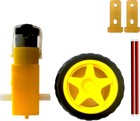 Plastic Tire Tyres Kit With TT DC Motor 3-6V Dual Shaft For