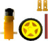 Plastic Tire Tyres Kit With TT DC Motor 3-6V Dual Shaft For