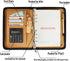 Marte Vanci A5 Padfolio with Calculator - PU Leather Business Portfolio, Zippered Folder, 6 Ring Lined Notebook, Blue
