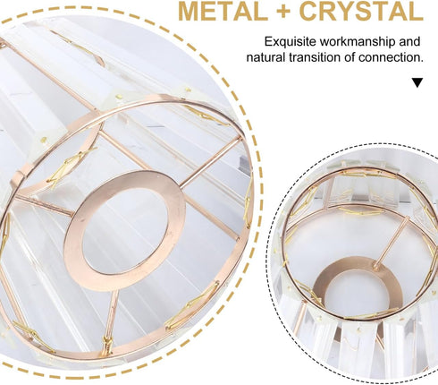 DOITOOL Small Crystal Lamp Shade for Ceiling Light, Wall Lamp, Chandelier - Vintage Golden Pendant Lichtabdeckung