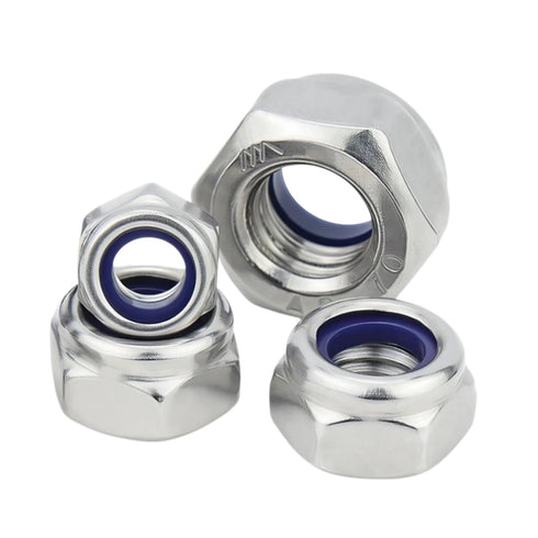 Generic 30Pcs M8 Lock Nuts, 304 Stainless Steel Nylon Insert Locknuts, Vibration &