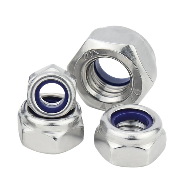 Generic 30Pcs M8 Lock Nuts, 304 Stainless Steel Nylon Insert Locknuts, Vibration &
