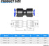 TAILONZ PNEUMATIC Blue Straight Reducing 1/2" Tube OD x 3/8" Tube OD Tube OD Push to Connect Tube Fittings Push Lock PG1/2-3/8 (Pack of 10) by TAILONZ PNEUMATIC