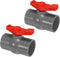 PATIKIL 63mm 2-1/2" ID PVC Ball Valve, 2 Pack Socket Type Shut-off Valve with Easy to Rotate Handle for Water Flow
