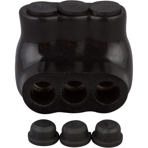 Morris Products 97624 Black Insulated Multi-Cable Connector, 3 Wire Ports, 2-14 Wire Range