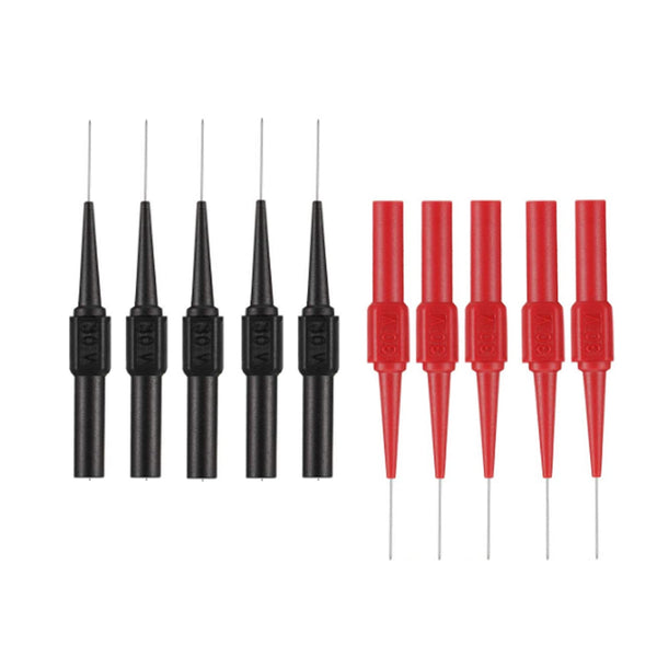 10PCS Multimeter Test Lead Extension Back Probes, Sharp Needle Micro Pin Stainless Steel for Banana Socket Tester