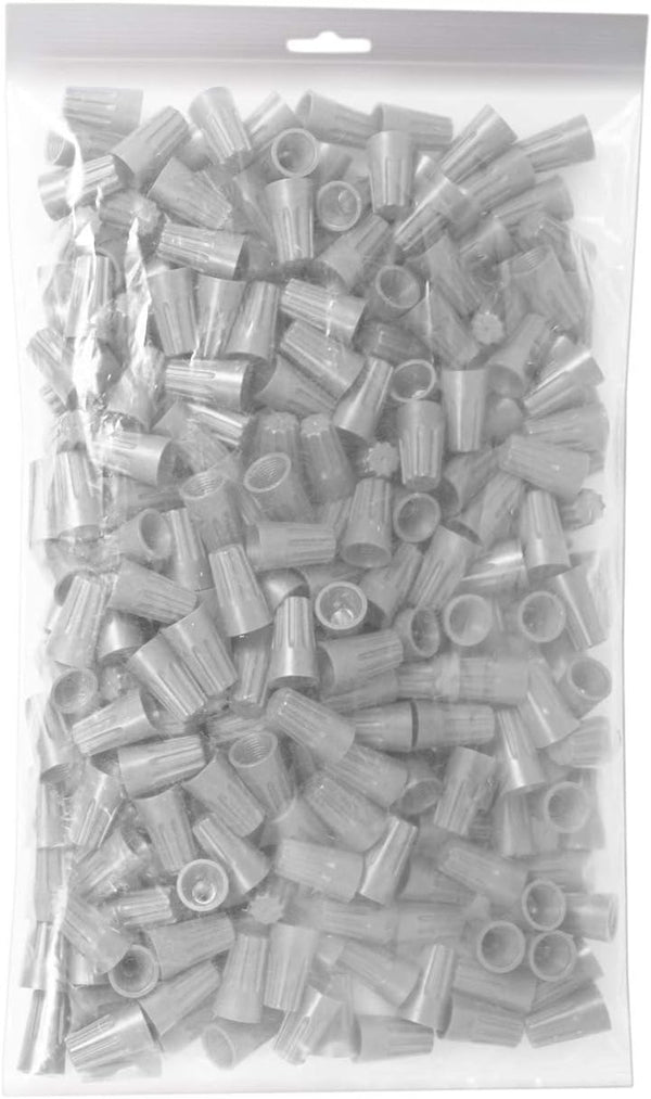 Maxxima Gray Electrical Wire Connector, Screw Terminal, 1,000 Pack, Cone Shaped, UL Listed, Ideal for Electrical
