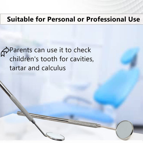 Stainless Steel Dental Mirror #5 with Handle 6.5", Dentist Tool for Teeth Cleaning and Inspection