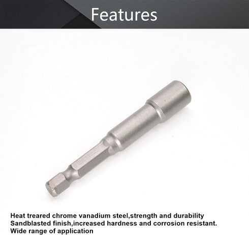 Utoolmart 1/4" Quick-Change Hex Shank 7mm Nut Setter Driver Drill Bit, 65mm Length