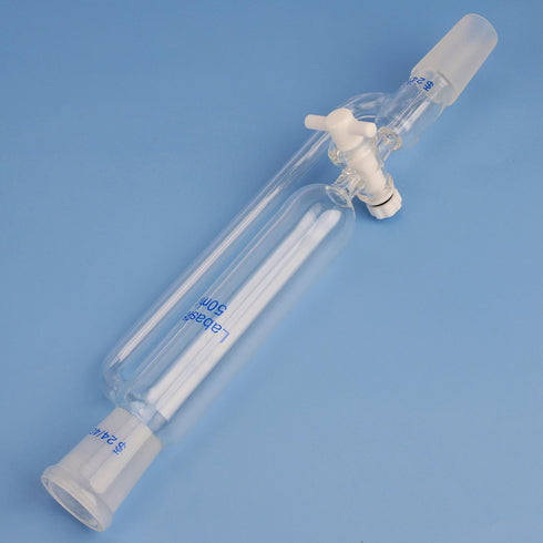 50ml Pressure Equalizing Addition Funnel, Borosilicate Glass Dropping Funnel 24/40 Joint with PTFE Stopcock for Lab