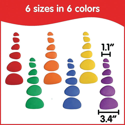 Set Rainbow Pebbles Sorting Stones and Activity Card