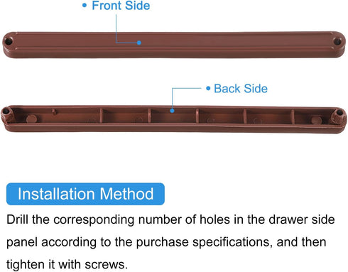 4Set 235mm uxcell Drawer Slides, - Plastic Drawer Rails with Screw, Side Mounted Grooved Guide Rail for Cabinet Drawer