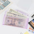 Purple Cash Envelope Wallet PVC Budget Wallet with Reusable PP Frosted Money Pocket Dividers & Month Label Stickers