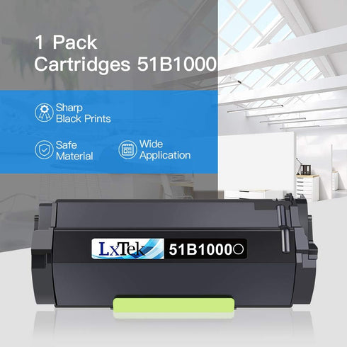 LxTek Compatible Toner Cartridge Replacement for Lexmark 51B1000 for MS417DN MS317DN MS517DN MS617DN (Black, 1 Pack)
