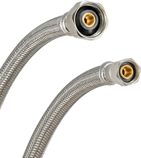 Eastman 20 inch Steel-Flex Faucet Connector, 1/2 Inch FIP x 3/8 Inch Compression, Compression Braided Stainless Steel Faucet Supply Line, 48005N by Eastman