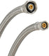 Eastman 20 inch Steel-Flex Faucet Connector, 1/2 Inch FIP x 3/8 Inch Compression, Compression Braided Stainless Steel Faucet Supply Line, 48005N by Eastman