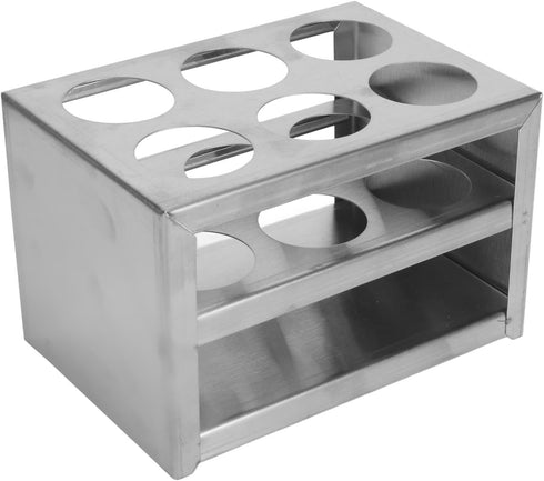 Lab Stand Rack for 32mm Tubes, Compact 6 Hole Stainless Steel Test Tube Holder, Space Saving Design