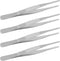 4Pcs 5 Inch Stainless Steel Tweezers, Precision Serrated Straight Tips for Cooking, Repairing, Medical