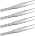 4Pcs 5 Inch Stainless Steel Tweezers, Precision Serrated Straight Tips for Cooking, Repairing, Medical