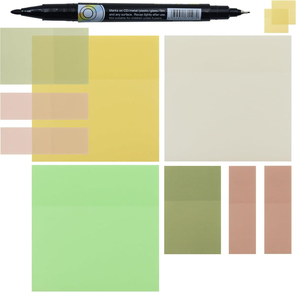 Transparent Sticky Notes, 3"x3" Clear Waterproof Note Pads for Books Annotation