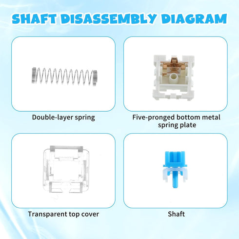Zyghjort 30 3 Mechanical Keyboard Switches, Pcs Pin Blue Keyboard Clicker Replacement Pre-Lubricated Clicky Key