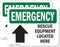 (2 Pack) OSHA Emergency Sign, 10 Inch X 7 Inch Rust-Free Aluminum Metal Signs for Workplace, Indoor/Outdoor