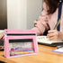 YoeeJob 1 Pack Pencil Pouch for 3 Ring Binder, Expandable Zipper Binder Pouches with Large Capacity Clear Window, Pink