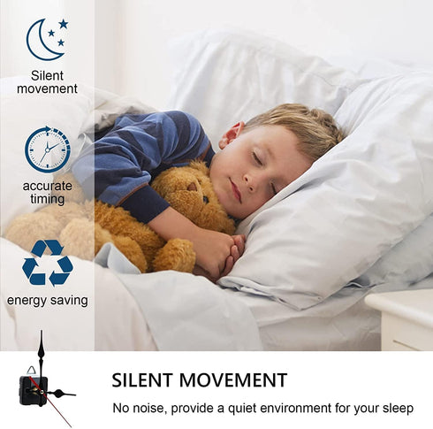4Pcs Quartz Clock Mechanism Kit, Battery Powered Wall Clock Movement Parts with 5 Set Hands (No Battery)