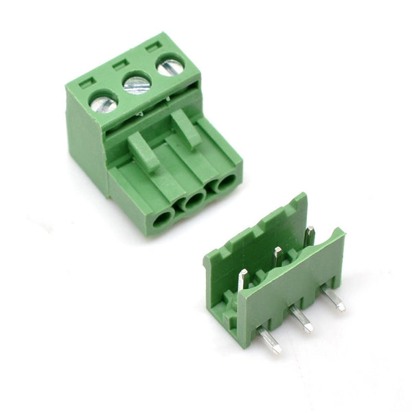 Oiyagai 20 Sets 3-Pin 5.08mm Pitch PCB Pluggable Terminal Block Connectors, Right Angle
