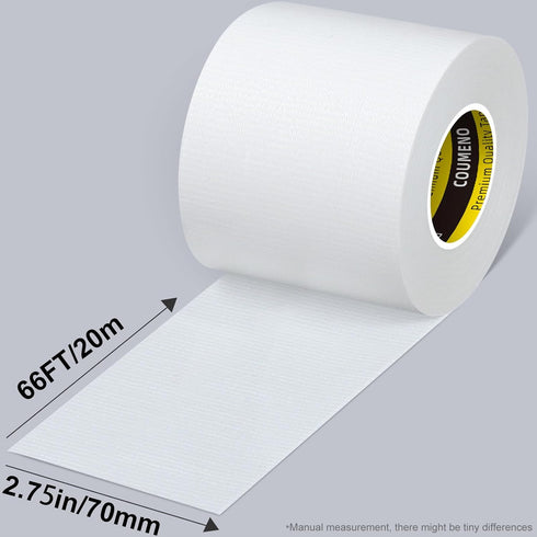 Strong Sticking Duct Tape, 2.75inX66FT Single Sided White Repair Tape for Home and Office