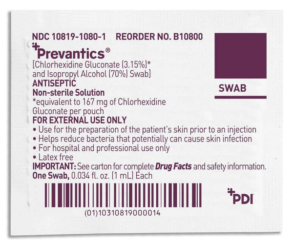 PYB10800 - PDI Prevantics Swabs, 1 mL, Box of 100