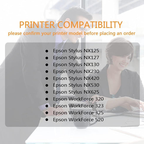 Run Star Remanufactured 3 Black Ink Cartridge Replacement for Epson 125 T125 for Stylus NX125 NX127 NX130 NX230 NX530