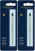 Waterman Black Medium Point Ballpoint Pen Refill, 2 Pack