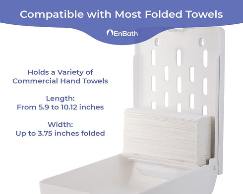 Commercial 500 Paper Towel Dispenser Wall Mount, Holds Multifold, Trifold, Z Fold, C Fold Hand Towels