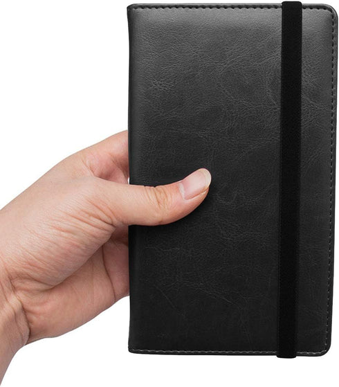 Enyuwlcm PU Leather Business Card Book Organizer, Holds 240 Cards, Black with Elastic Closure