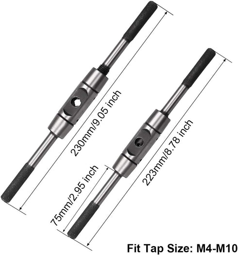 uxcell Adjustable Tap Wrench Handle - for Metric M4-M10 Taps, Thread Tap Holder for Machinist Repair