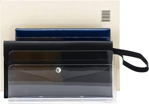 Sooyee Clear File Organizer for Desk, 4-Section Mail Holder for Home Office, Acrylic Organizer for Letter, Document