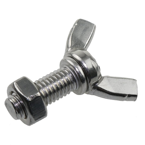 6 Pcs M8 1.25x20mm Stainless Steel Butterfly Screws with 6 Pcs Nuts, Hand Tighten Toolless Adjust Bolt