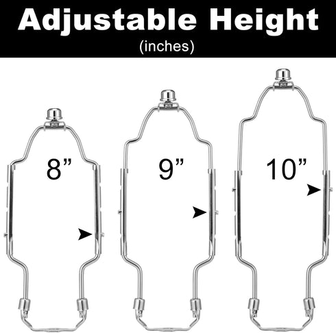 8 9 10 inch Adjustable Lamp Shade Holder Kit for Table & Floor Lamps, Heavy Duty Parts with 3/8 Standard Saddle