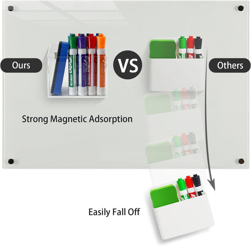 Magnetic Glass Whiteboard Marker Holder, Magnetic Pen Holder, Magnetic Dry Erase Marker Holder, Whiteboard Marker Holder Magnetic Marker Holder for Fridge, Whiteboard, Office, Home,1 Pack