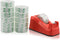 Cute Red Desk Tape Dispenser, 1 Pack with 12 Rolls Transparent Tape, 1 Inch Core for School, Office, Home DIY
