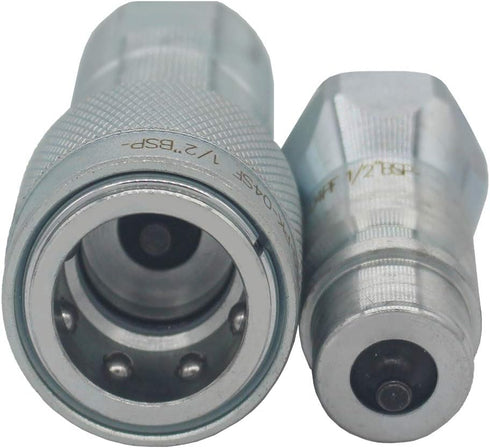 1-Set 3/8'' Ag ISO5675 Carbon Steel Hydraulic Quick Connect Coupling/Coupler Poppet Valve with Dust Cap