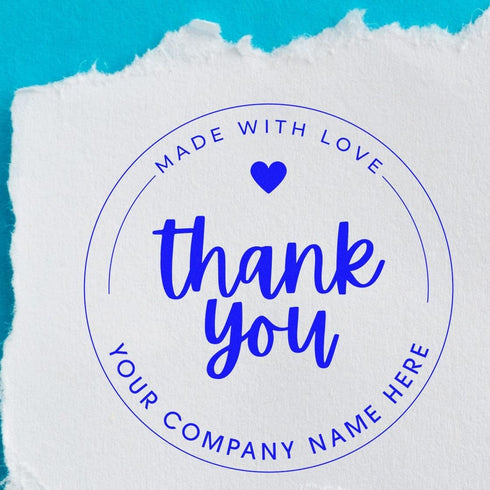 Packages 1-5/8" Custom Thanks Stamper Personalized Pre-Inked Round Pre-Inked Heartfelt Gratitude Stamp for Small